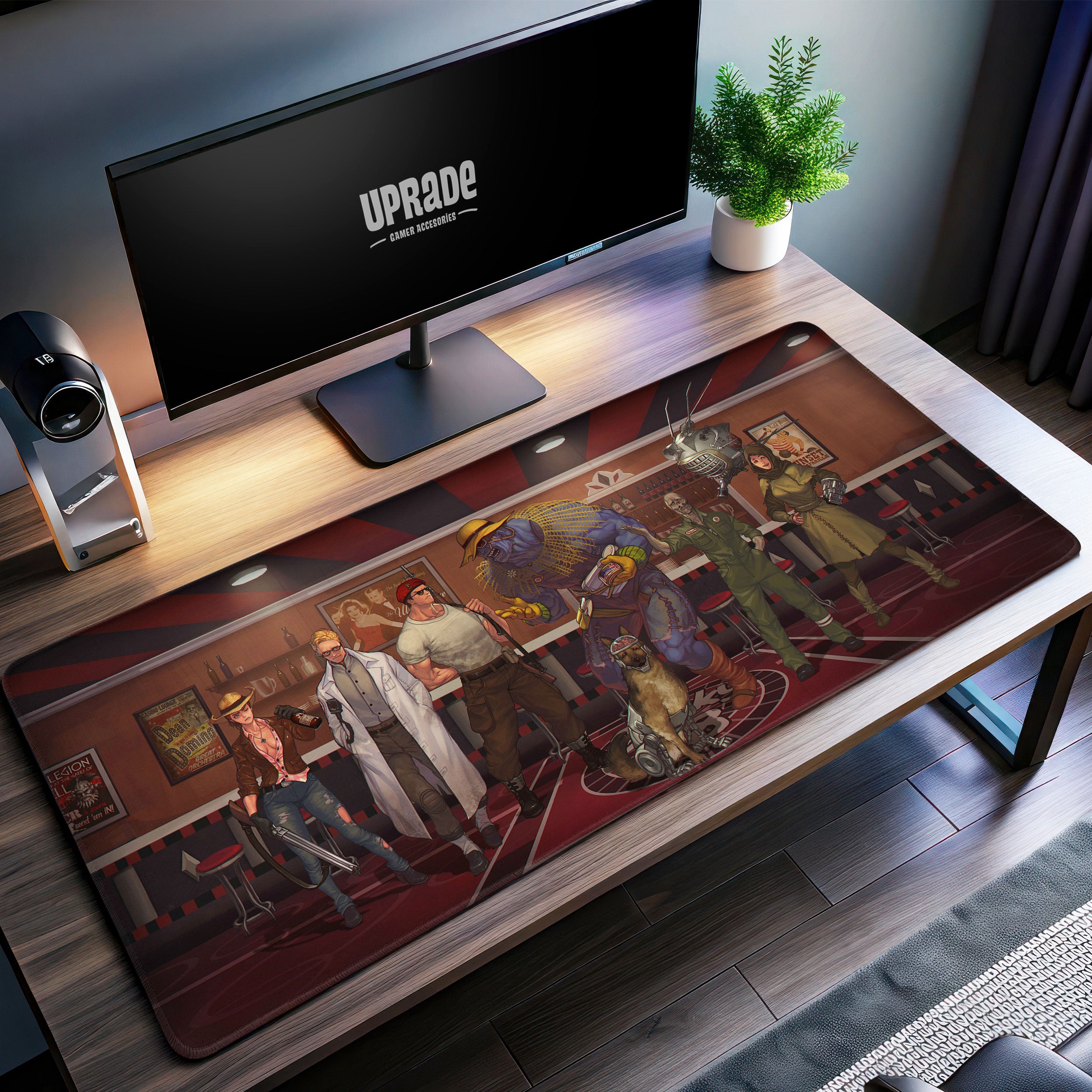 Allleftout Fallout Companions Desk Mat, Retro Vault Diner Mouse Pad