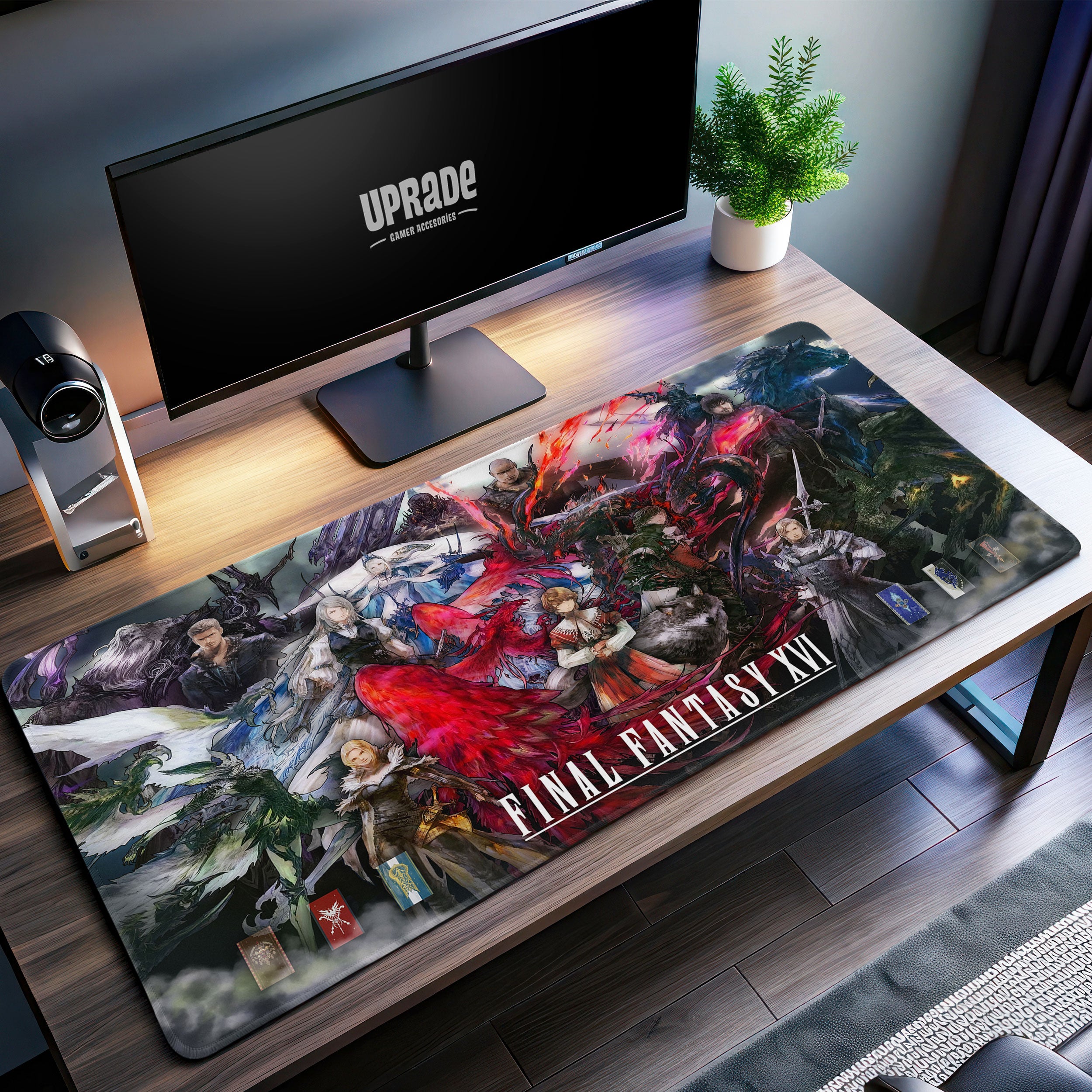 Allleftout Final Fantasy Xvi Desk Mat, Dominants And Eikons Mouse Pad