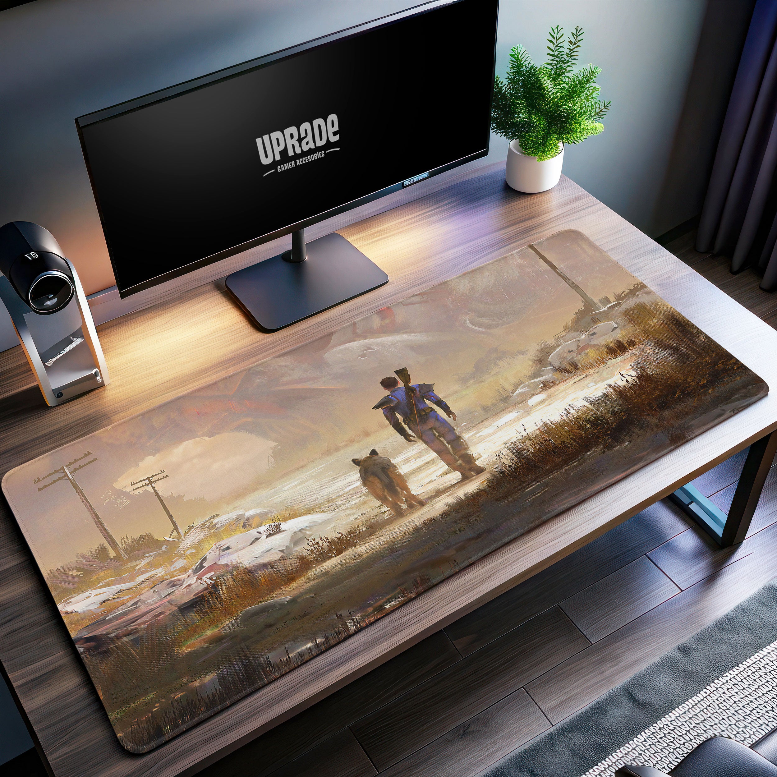 Allleftout Fallout Lone Wanderer Desk Mat, Wasteland Companion Mouse Pad