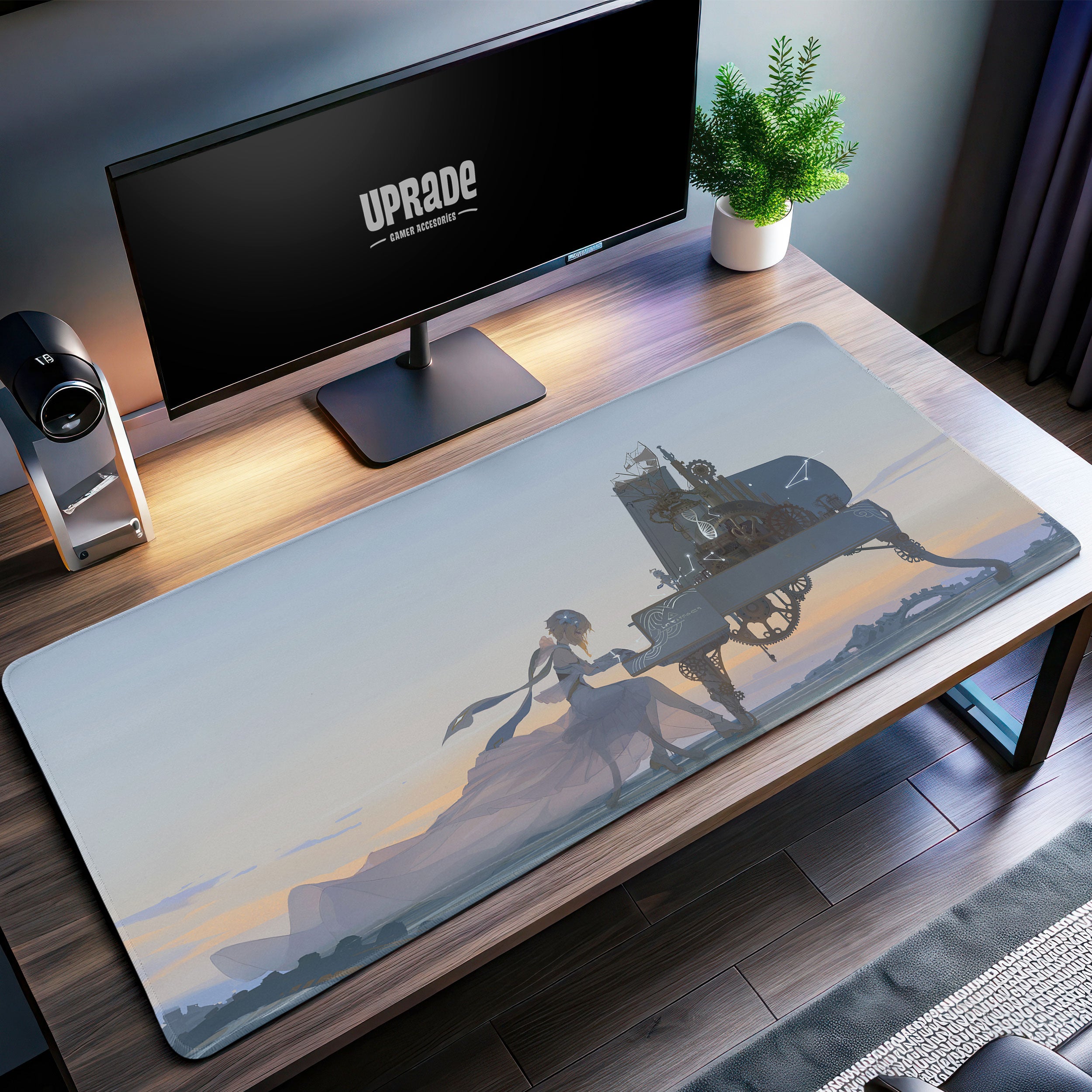 Allleftout Genshin Impact Desk Mat, Venti Piano Sunset Mouse Pad
