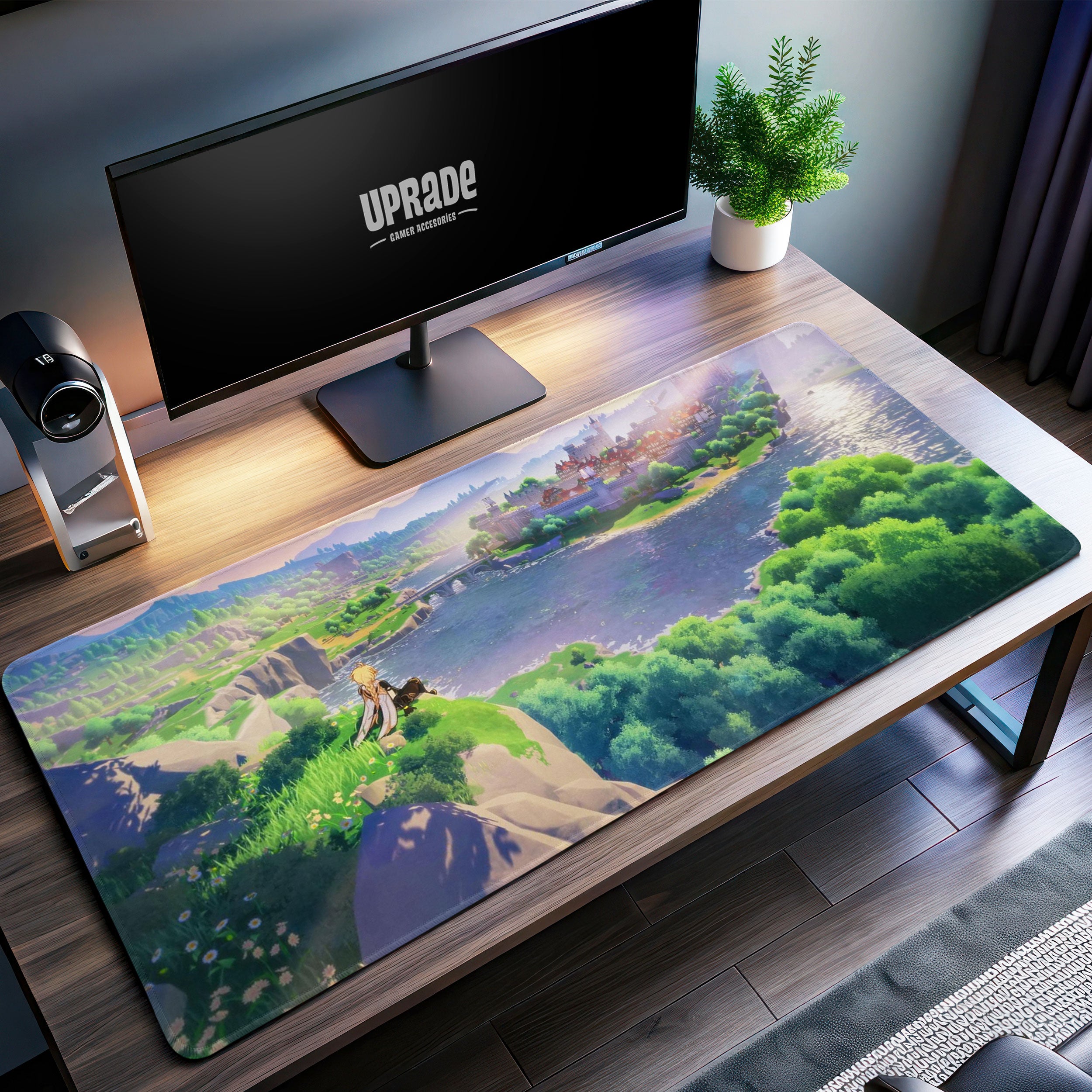 Allleftout Genshin Impact Desk Mat, Mondstadt Horizon Mouse Pad