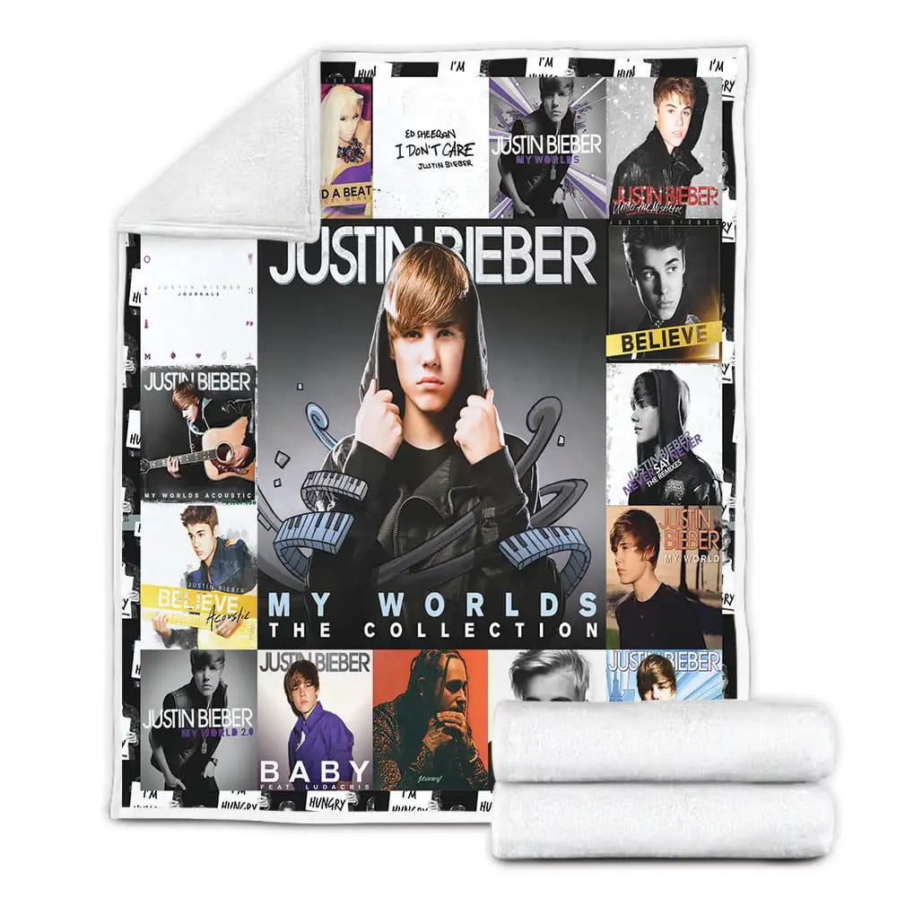 Justin Bieber Albums Cover Poster Fleece Blanket Gift For Birthday Halloween Christmas