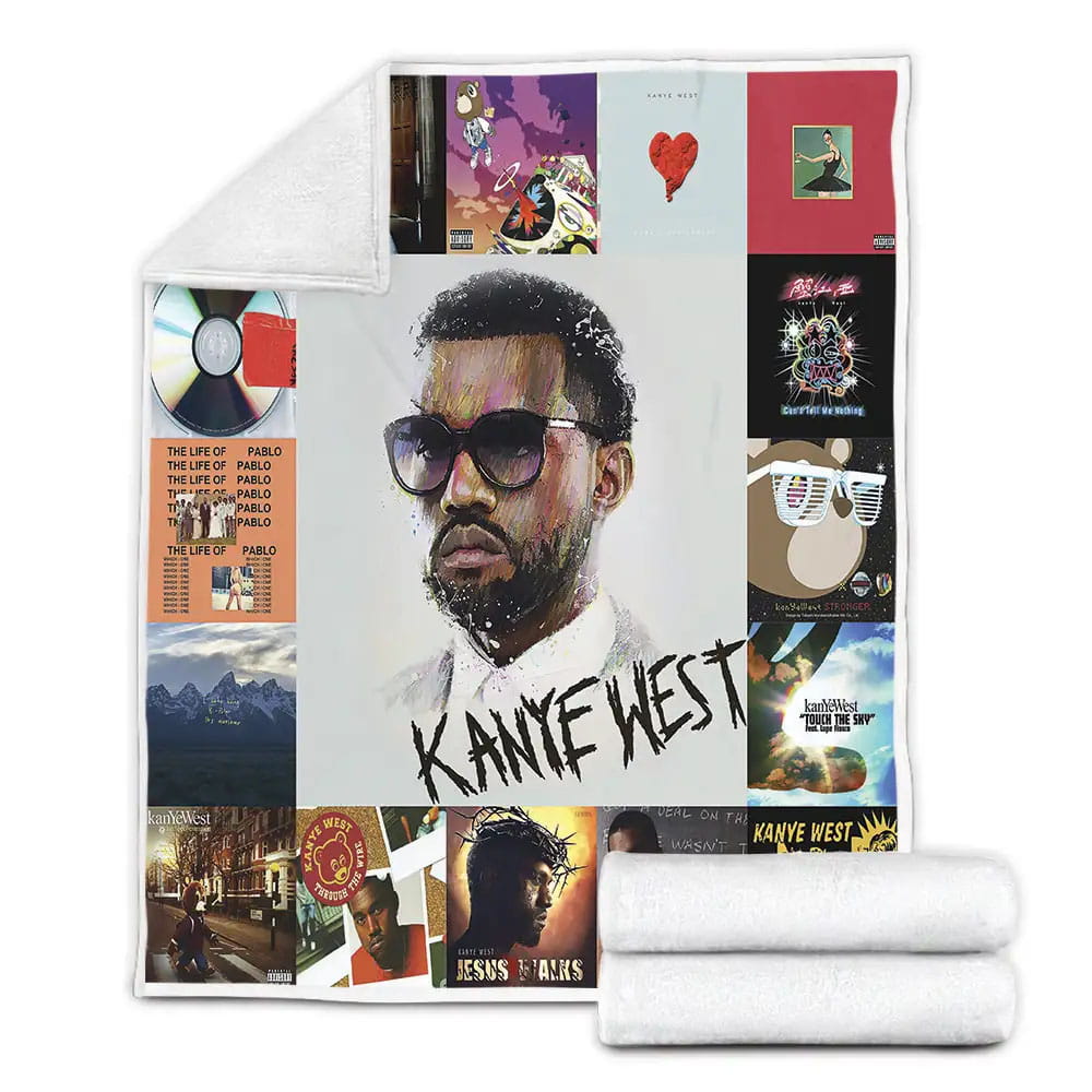 Kanye West Fleece Blanket Gift For Birthday Halloween Christmas