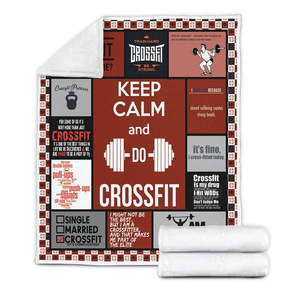 Keep Calm And Do Crossfit Fleece Blanket 