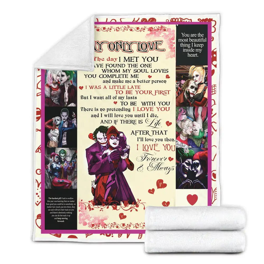 Joker And Harley Quinn Fleece Blanket Gift For Besties