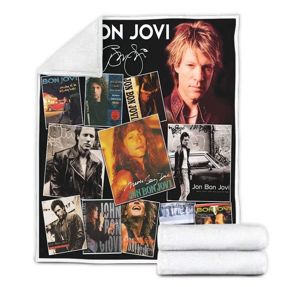 Jon Bon Jovi Band Fleece Blanket 