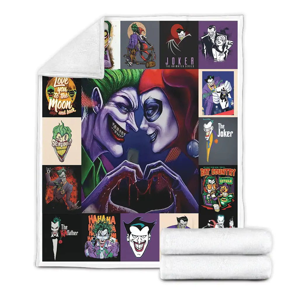Joker And Harley Quinn Fleece Blanket Gift For Wife Husband