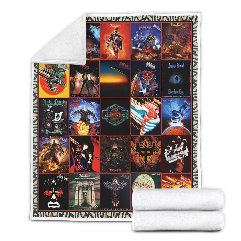Judas Priest Albums Cover Poster Fleece Blanket Gift For Mothers Day Fathers Day
