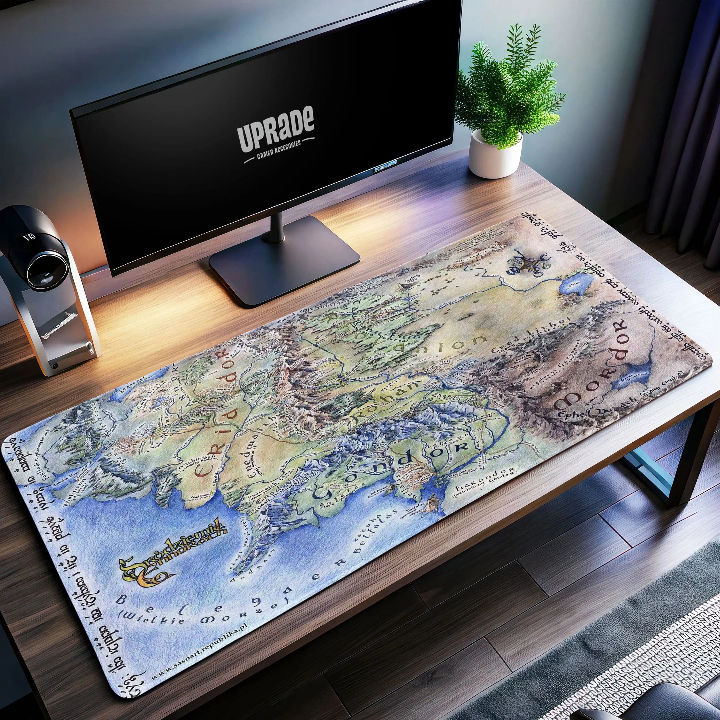 Allleftout Middle-Earth Map Desk Mat, Lotr Mouse Pad