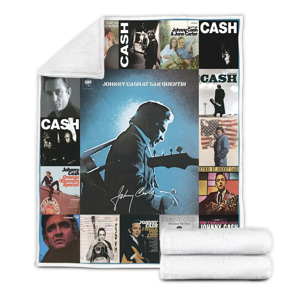 Johnny Cash Fleece Blanket Gift For Besties