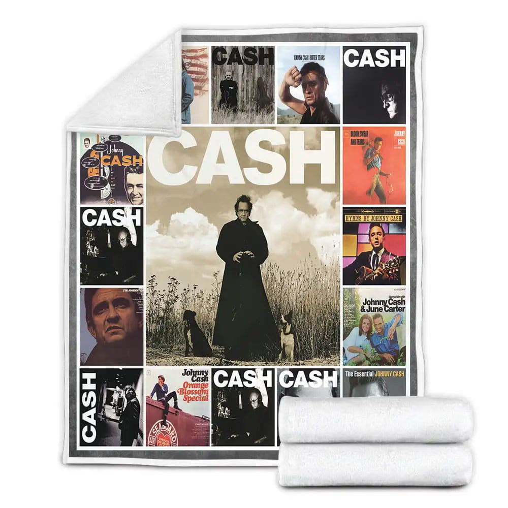 Johnny Cash Albums Cover Poster Fleece Blanket 