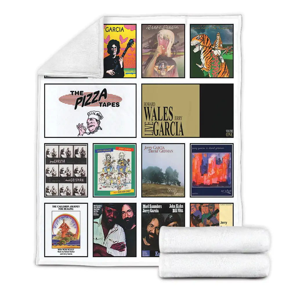 Jerry Garcia Album Covers Fleece Blanket Gift For Wife Husband