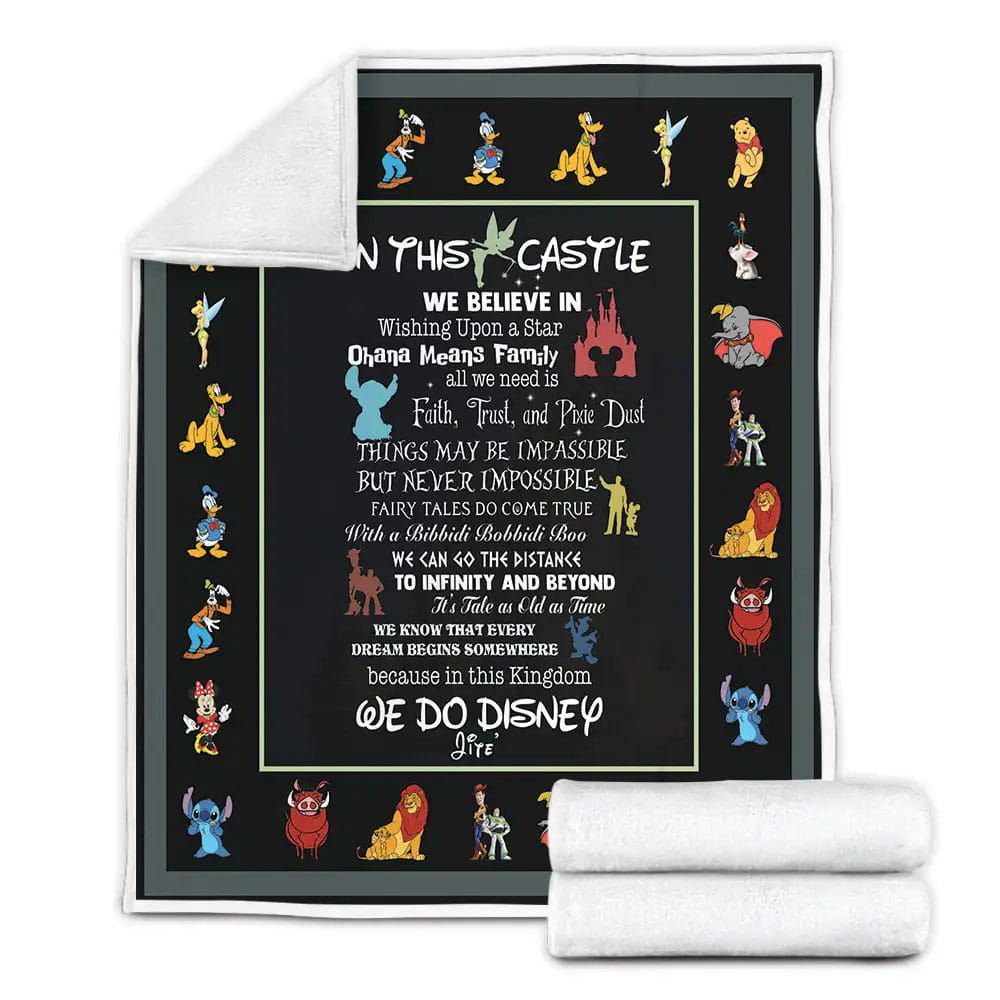 Petmytshirt Disney Castle Fleece Blanket 