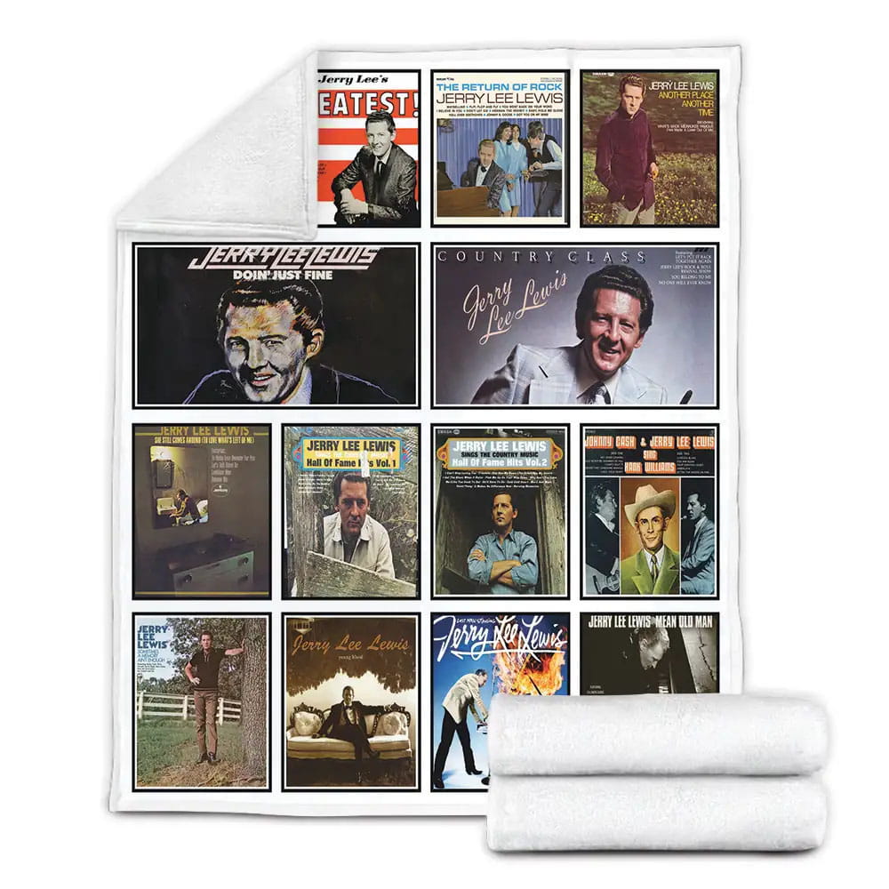 Jerry Lee Lewis Album Covers Fleece Blanket Gift For Mothers Day Fathers Day