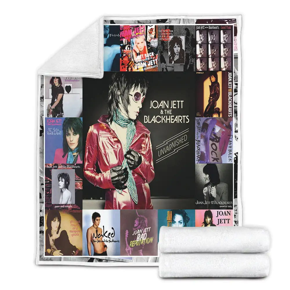 Joan Jett Albums Cover Poster Fleece Blanket Gift For Mothers Day Fathers Day