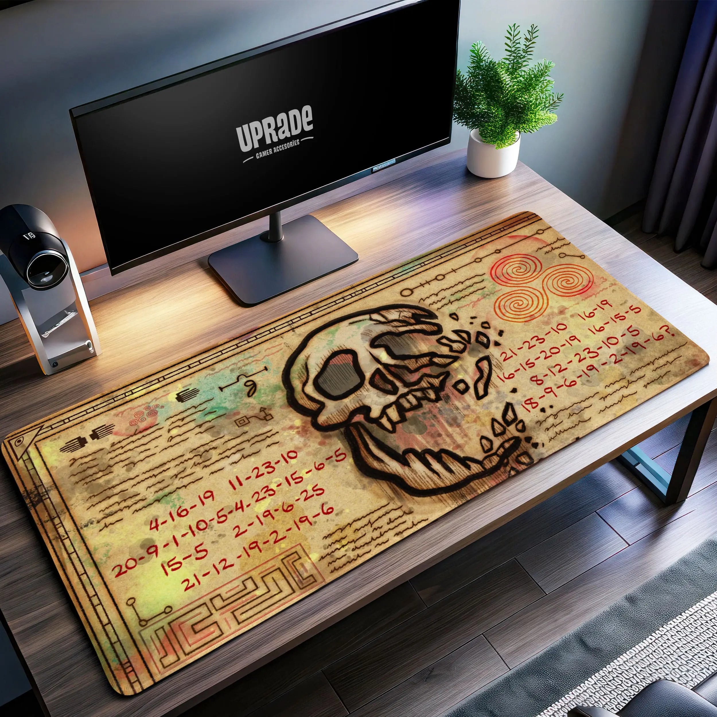 Allleftout Gravity Falls Mystery Desk Mat, Cryptic Skull Mouse Pad