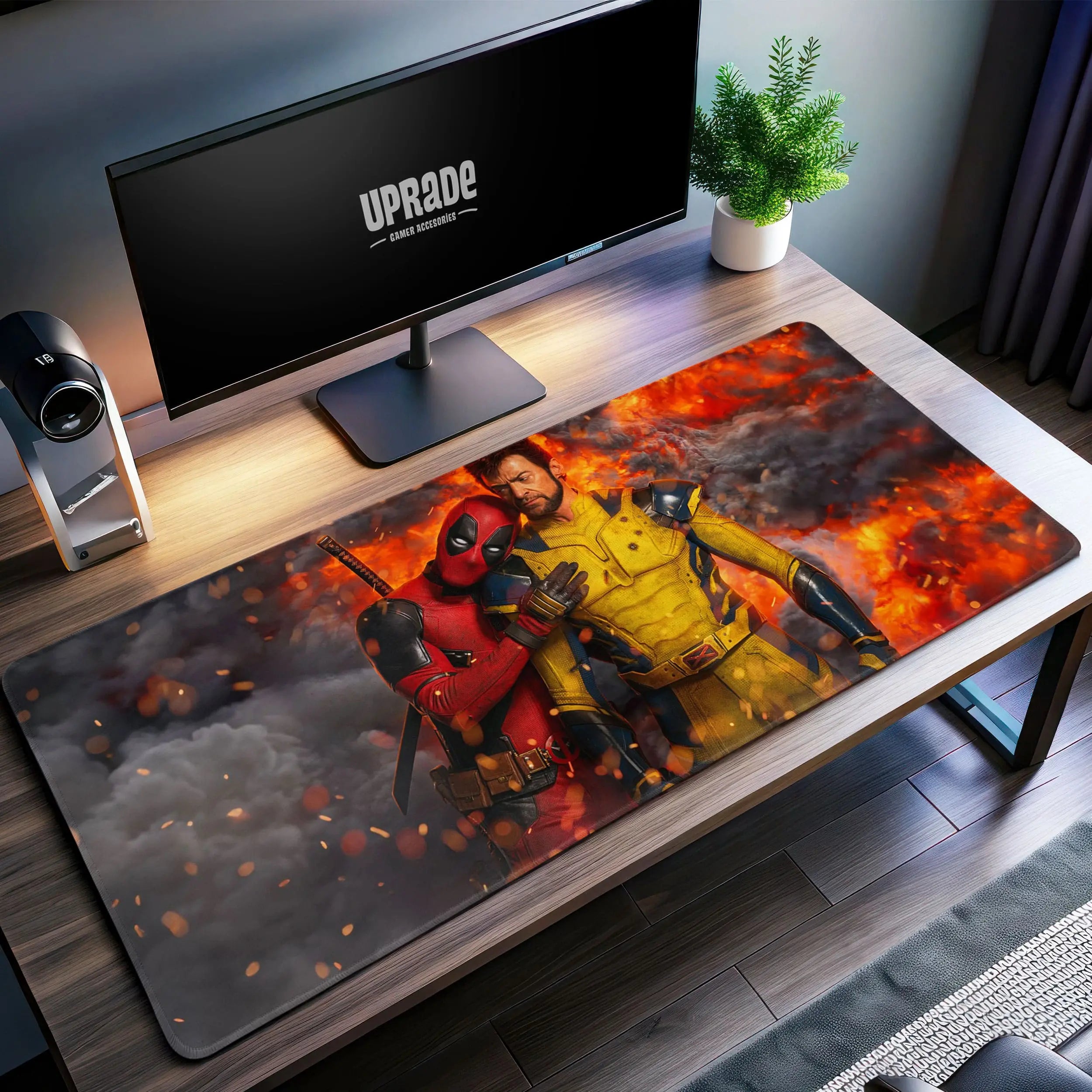 Allleftout Deadpool And Wolverine Desk Mat, Marvel Heroes Mouse Pad