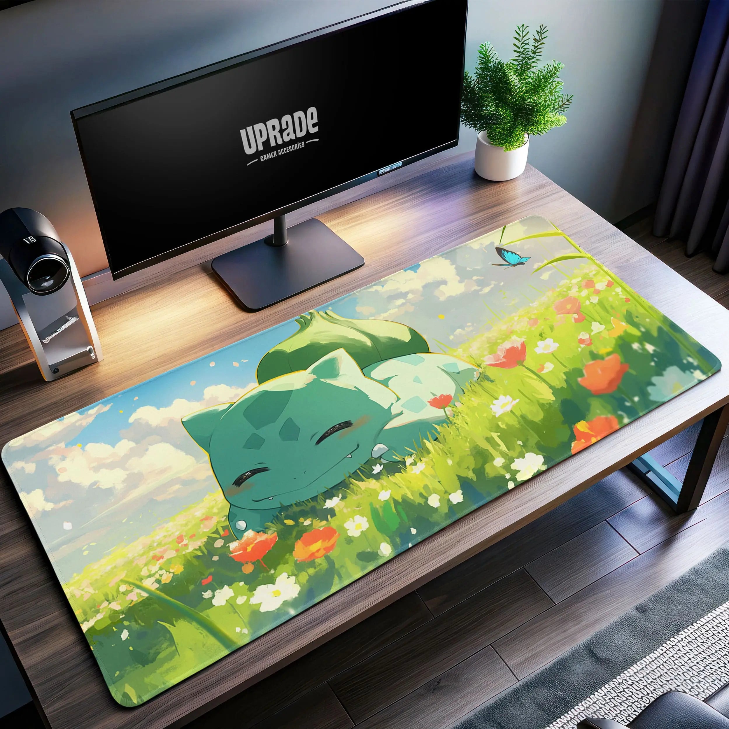 Allleftout Bulbasaur Desk Mat, PokMon Meadow Mouse Pad