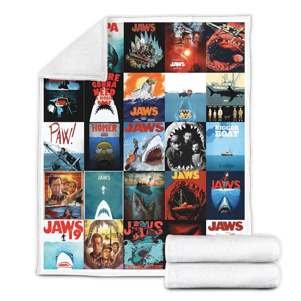 Jaws Fleece Blanket Gift For Wife Husband