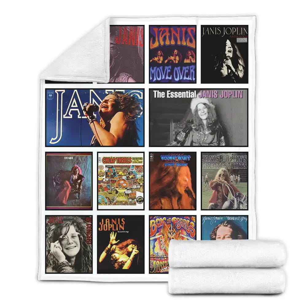 Janis Joplin Fleece Blanket Gift For Wife Husband