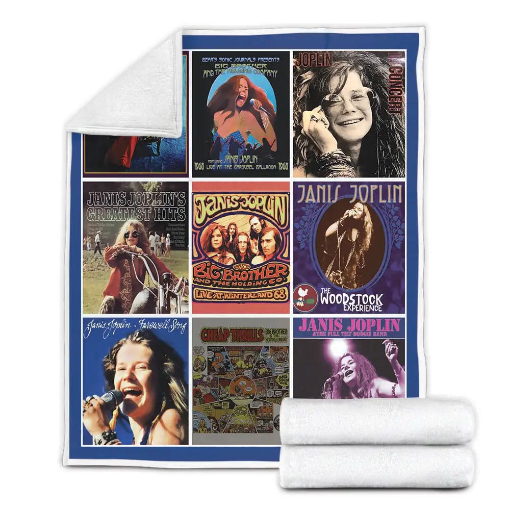 Janis Joplin Albums Fleece Blanket Gift For Besties