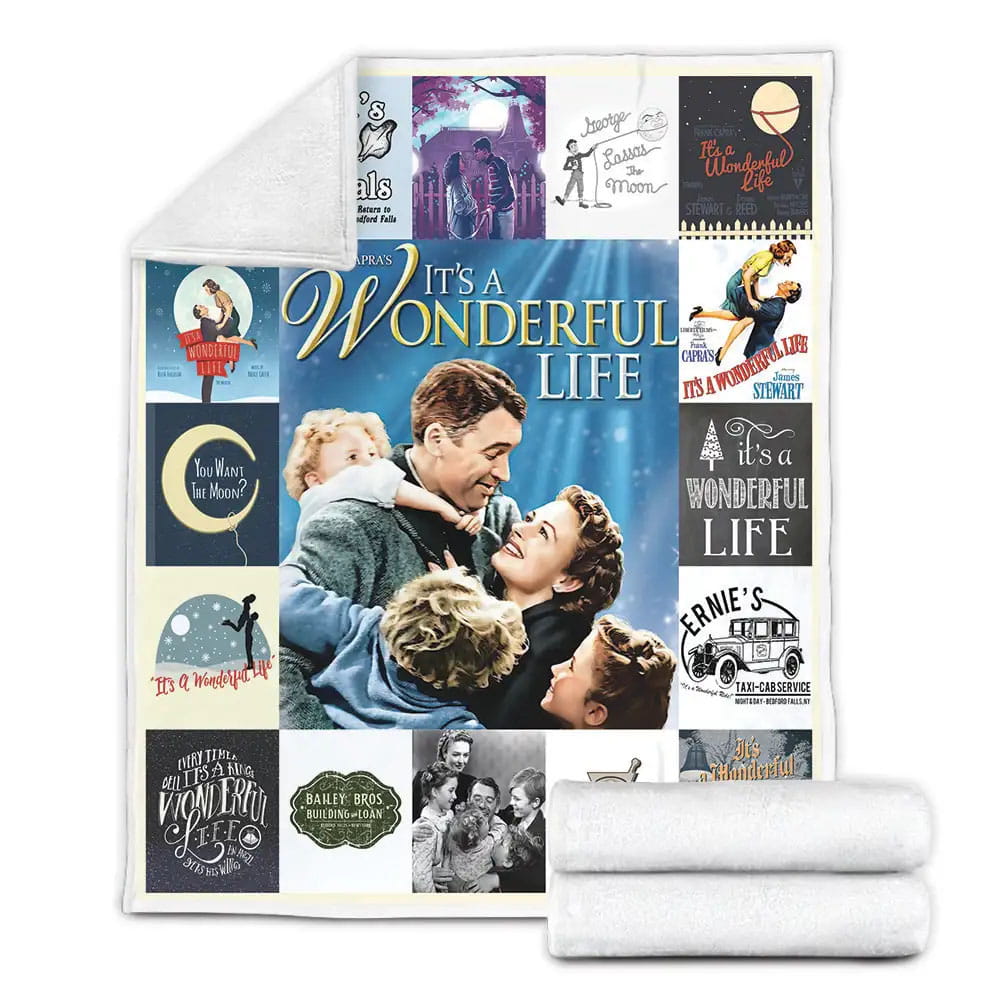 Its A Wonderful Life Poster Fleece Blanket Gift For Wife Husband