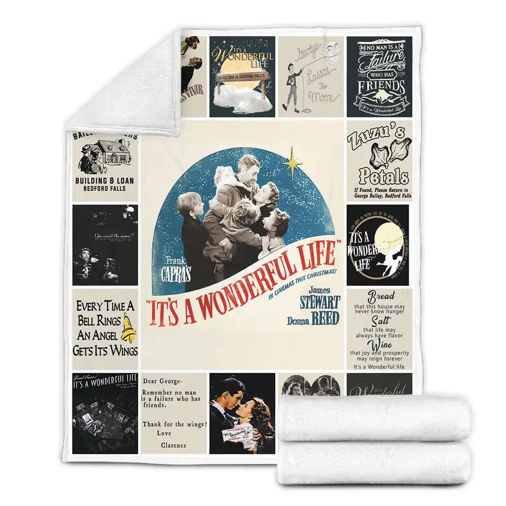 Its A Wonderful Life T-Shirt Fleece Blanket Gift For Birthday Halloween Christmas