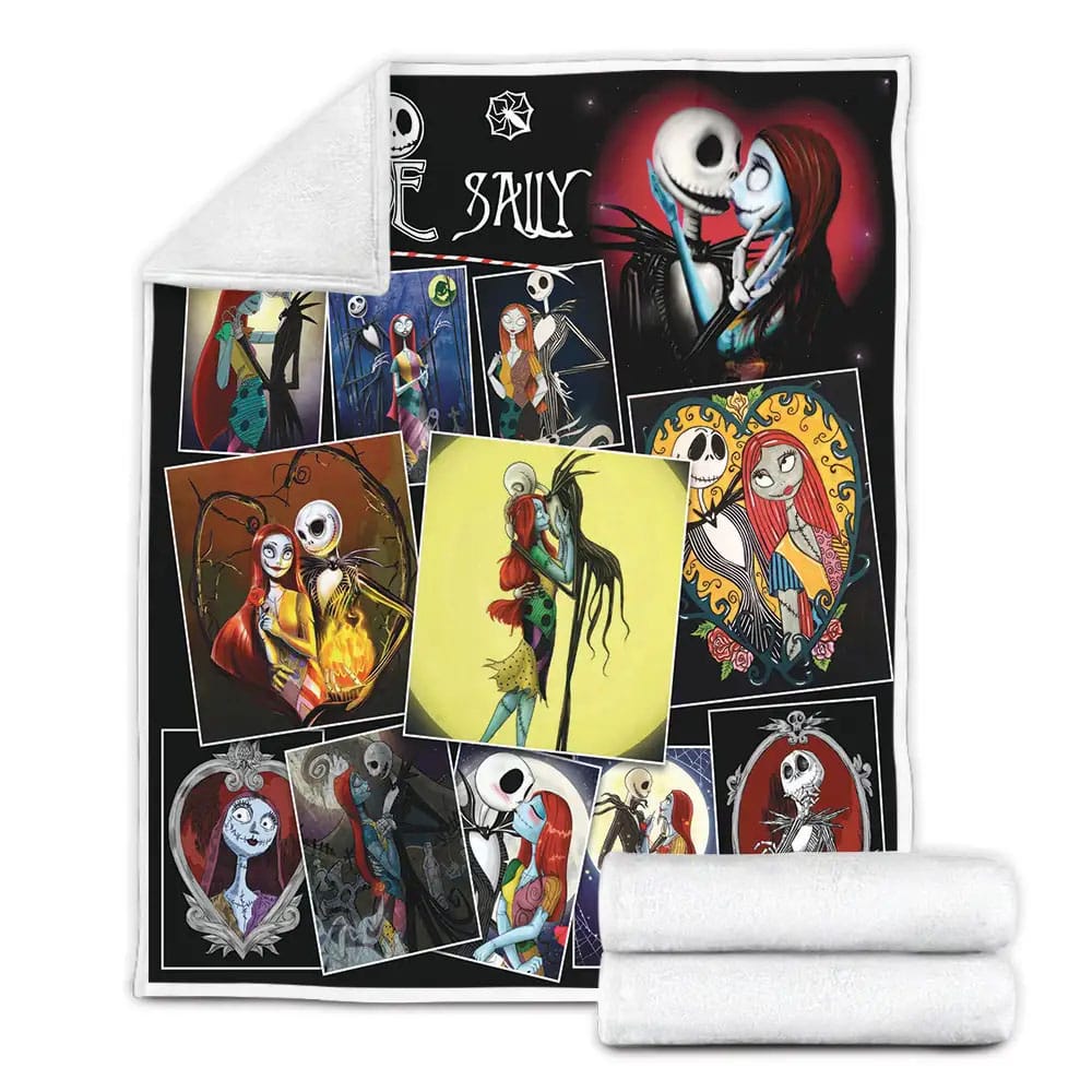 Jack And Sally Fleece Blanket Gift For Wife Husband