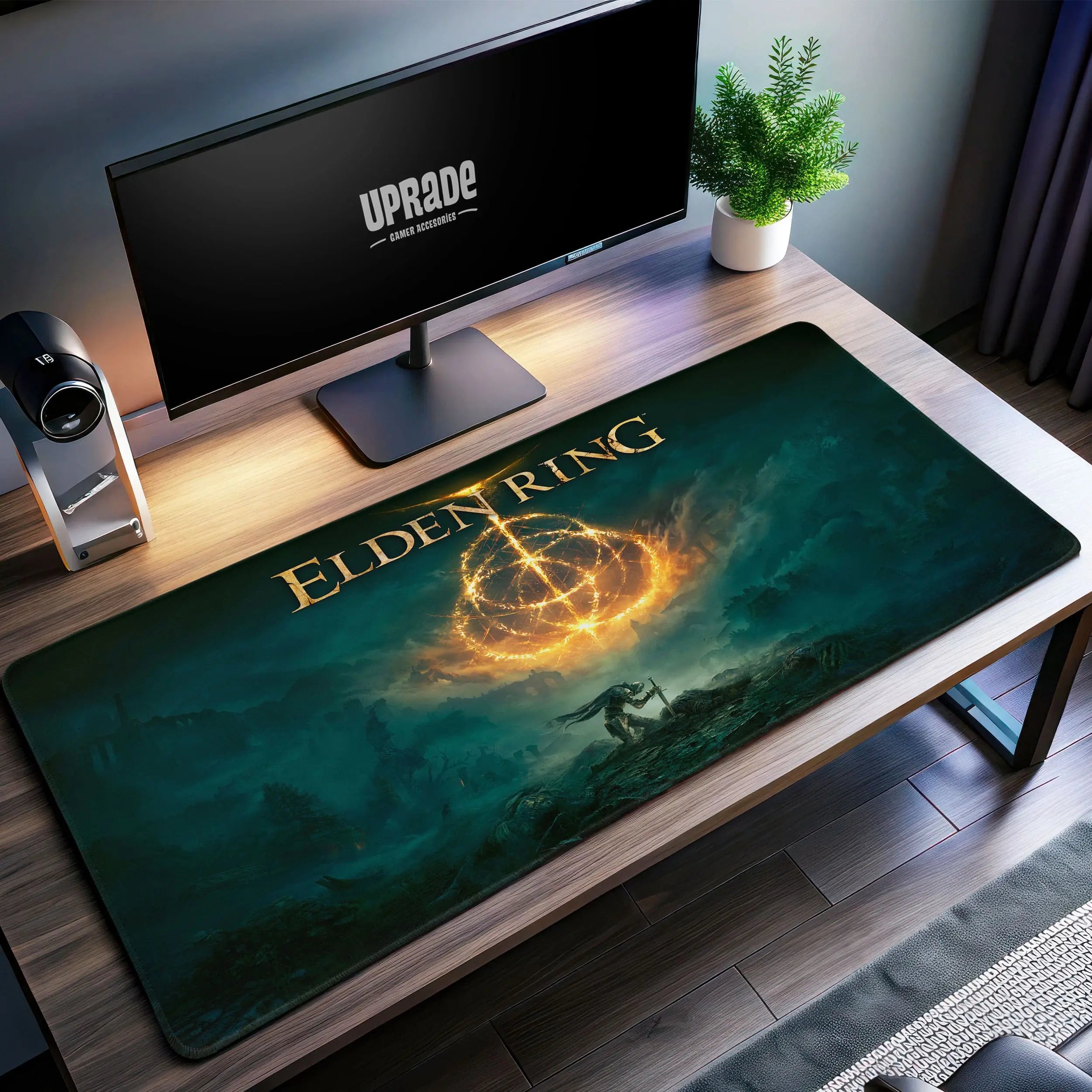 Allleftout Elden Ring Desk Mat, Golden Erdtree Mouse Pad