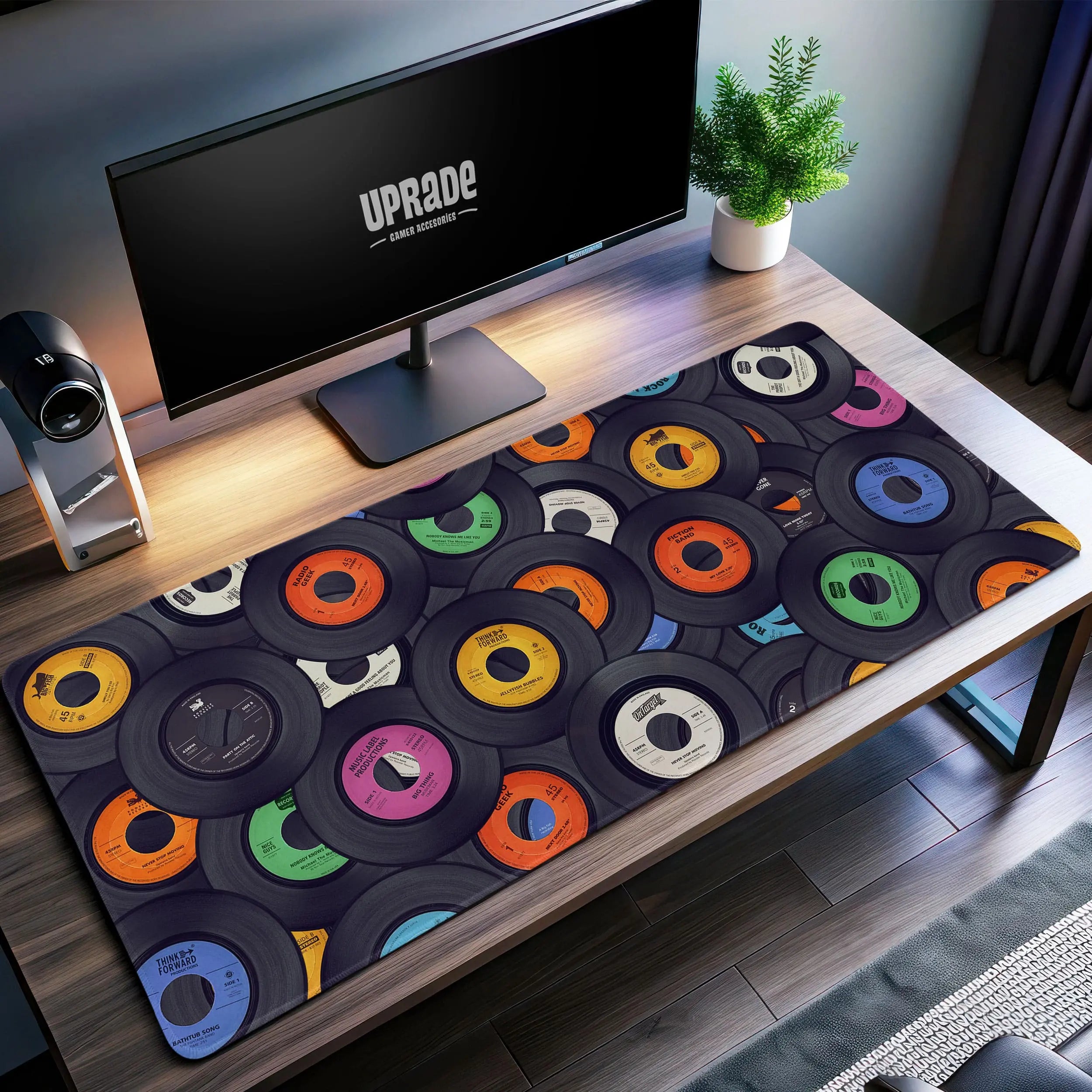 Allleftout Retro Vinyl Record Desk Mat, Music Lover Mouse Pad