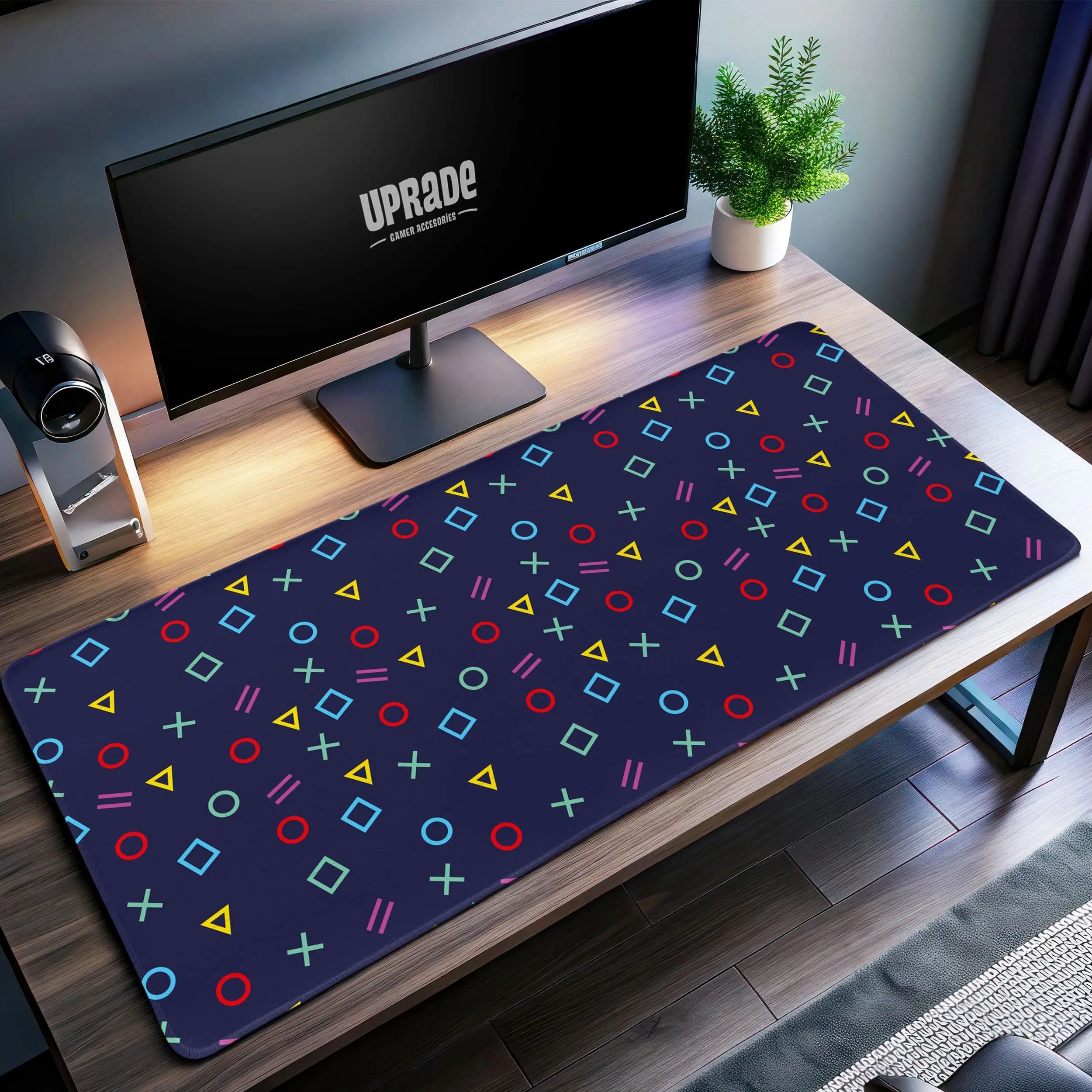 Allleftout Playstation Icon Pattern Desk Mat, Gamer'S Mouse Pad
