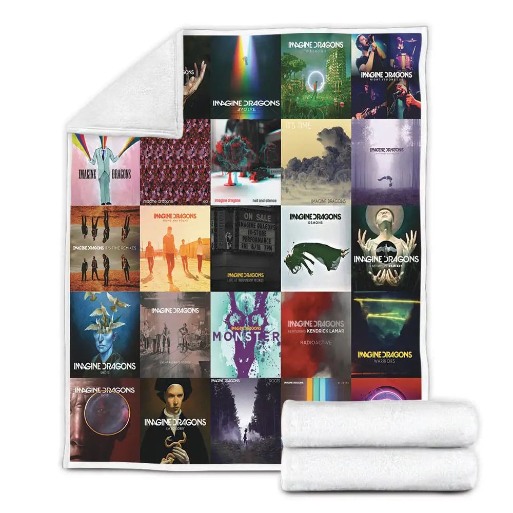 Imagine Dragons Style Three Album Fleece Blanket Gift For Wife Husband