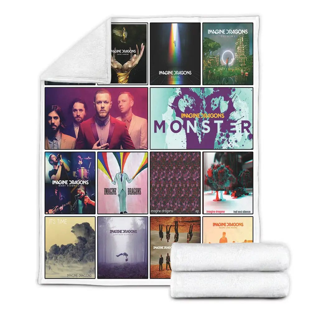 Imagine Dragons Album Covers Fleece Blanket 
