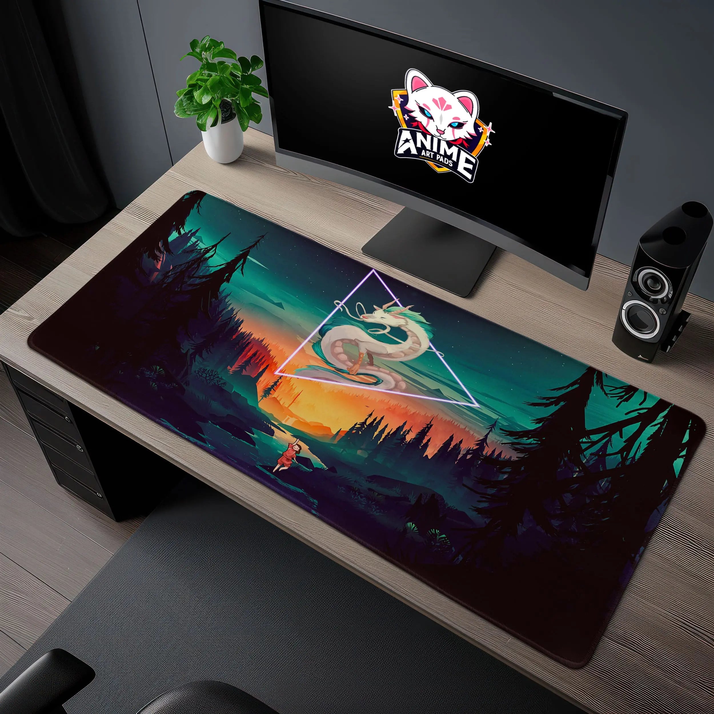 Allleftout Spirited Away Dragon Desk Mat, Haku Adventure Mouse Pad