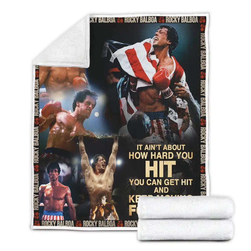I Love Rocky Balboa Fleece Blanket 