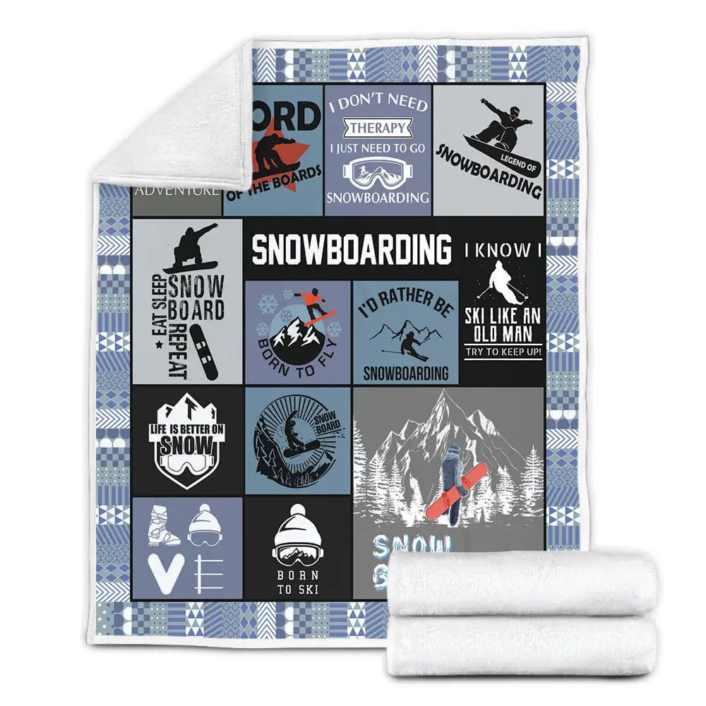Id Rather Be Snowboarding Fleece Blanket 