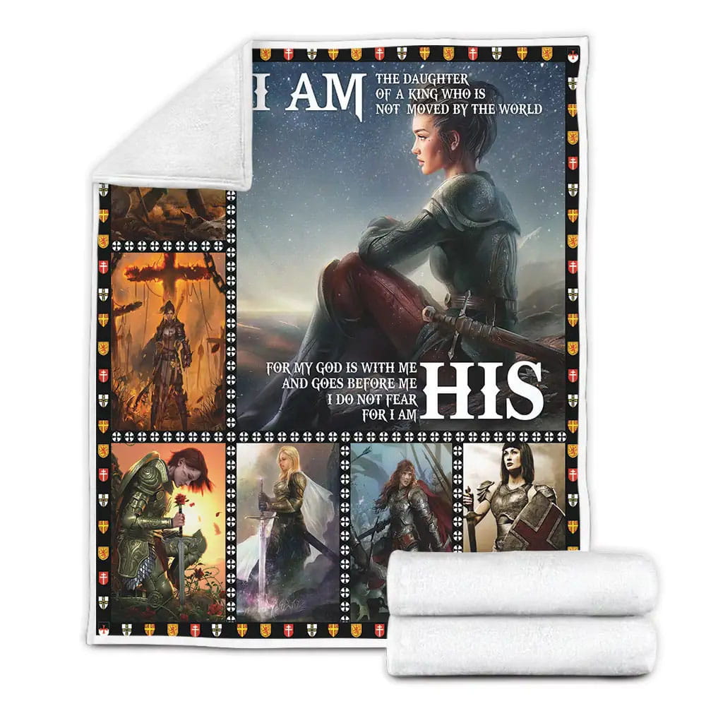 I Am The Daughter Of The King Knight Fleece Blanket 