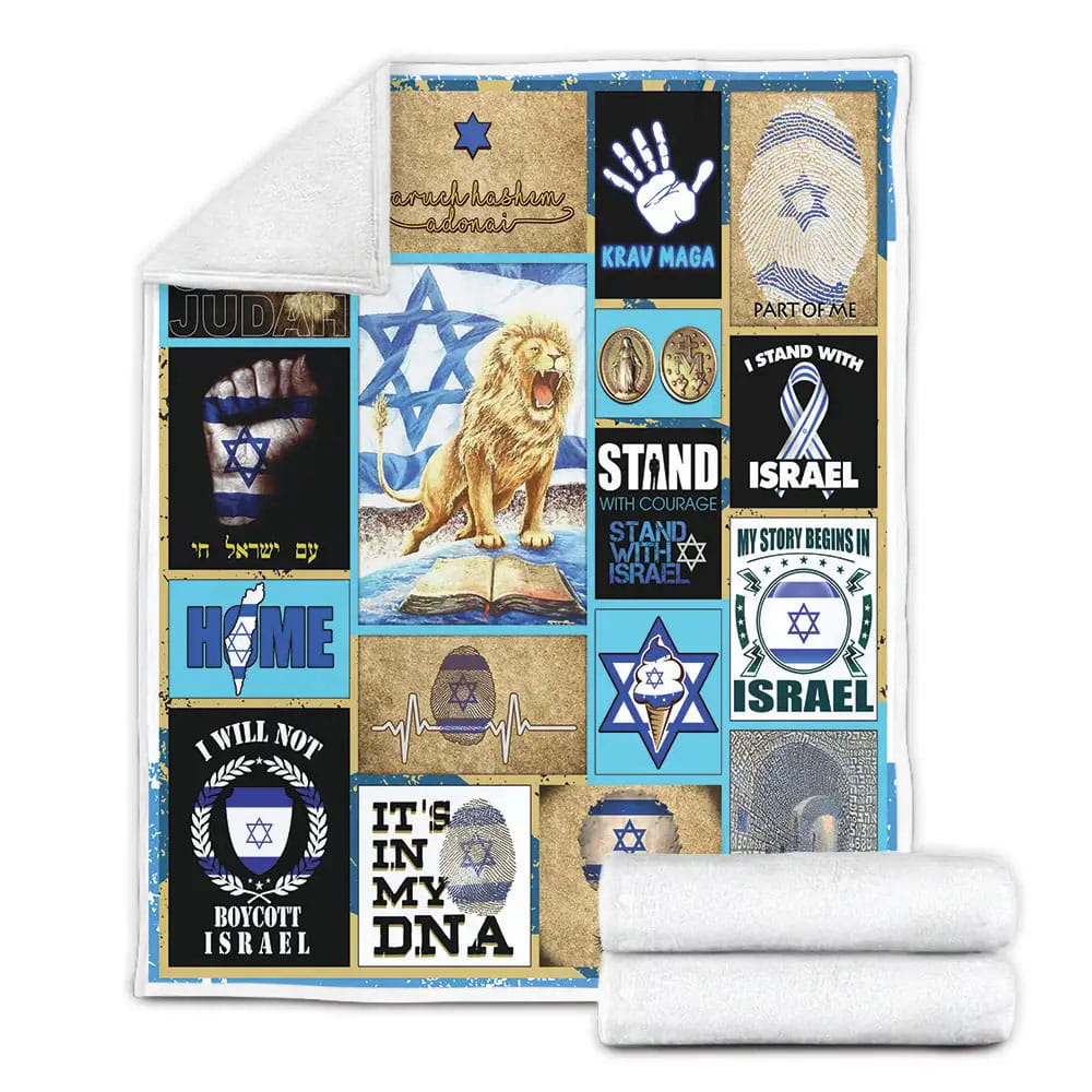 I Stand With Israel Fleece Blanket Gift For Birthday Halloween Christmas
