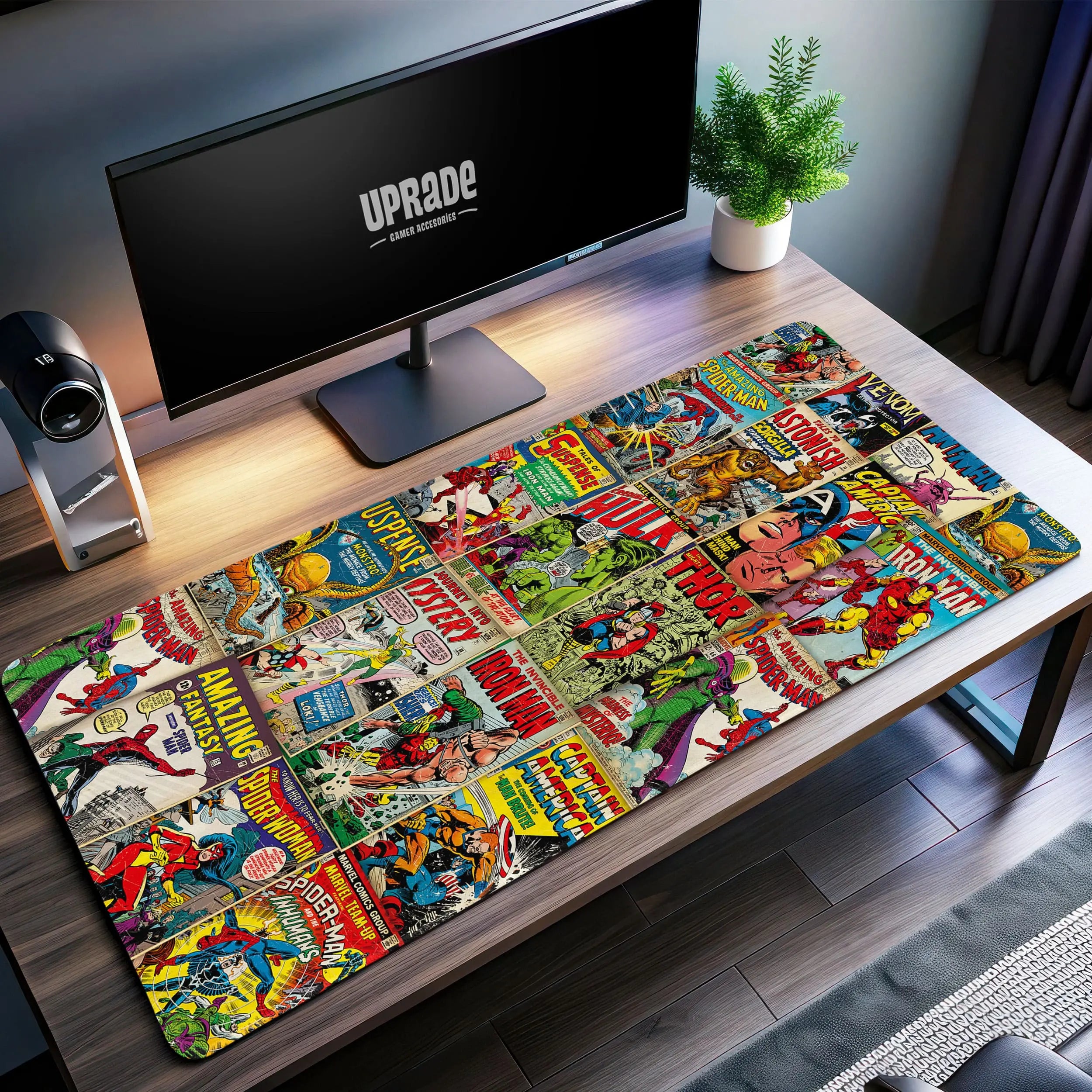 Allleftout Marvel Comics Desk Mat, Superhero Collage Mouse Pad