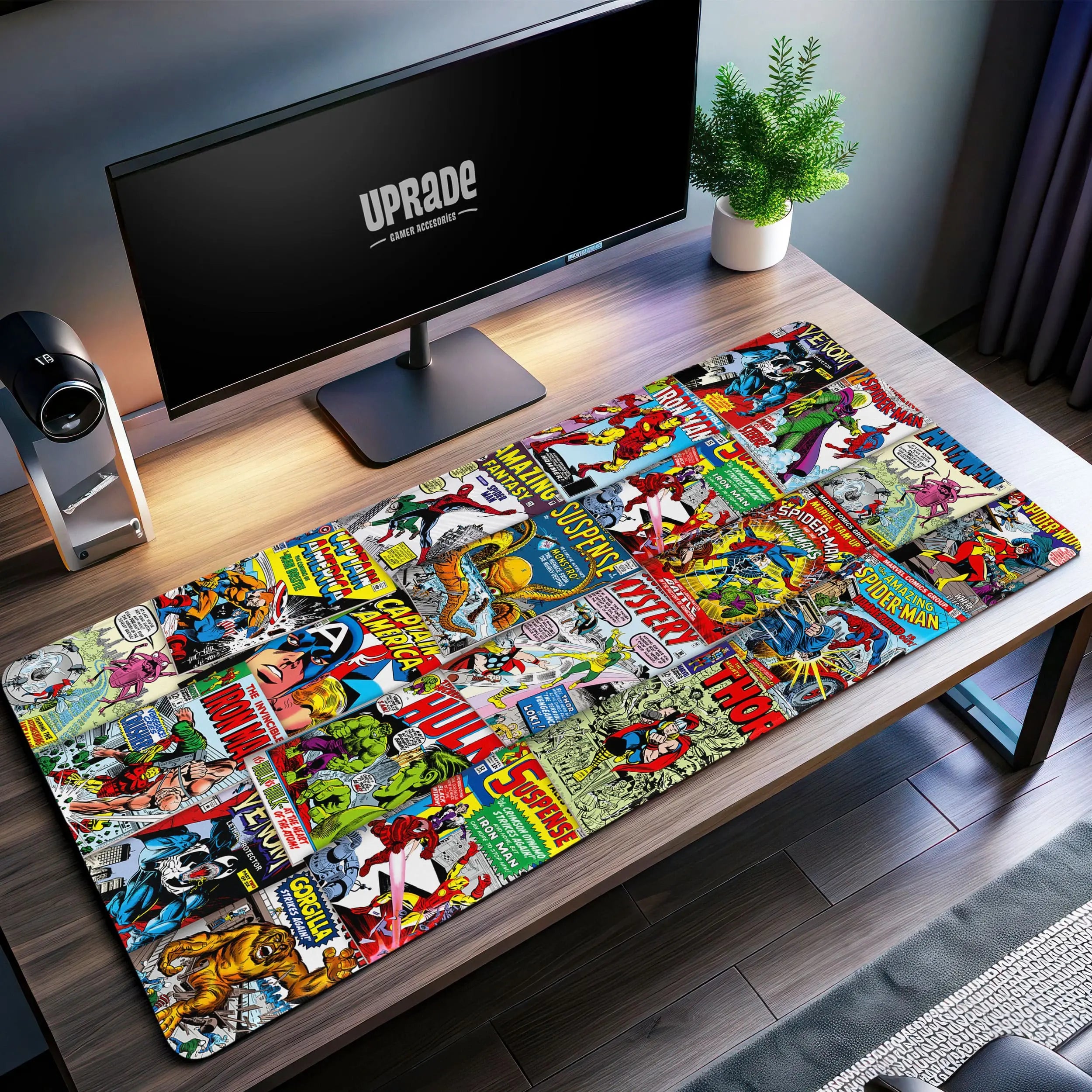 Allleftout Marvel Comics Collage Desk Mat, Superhero Mouse Pad