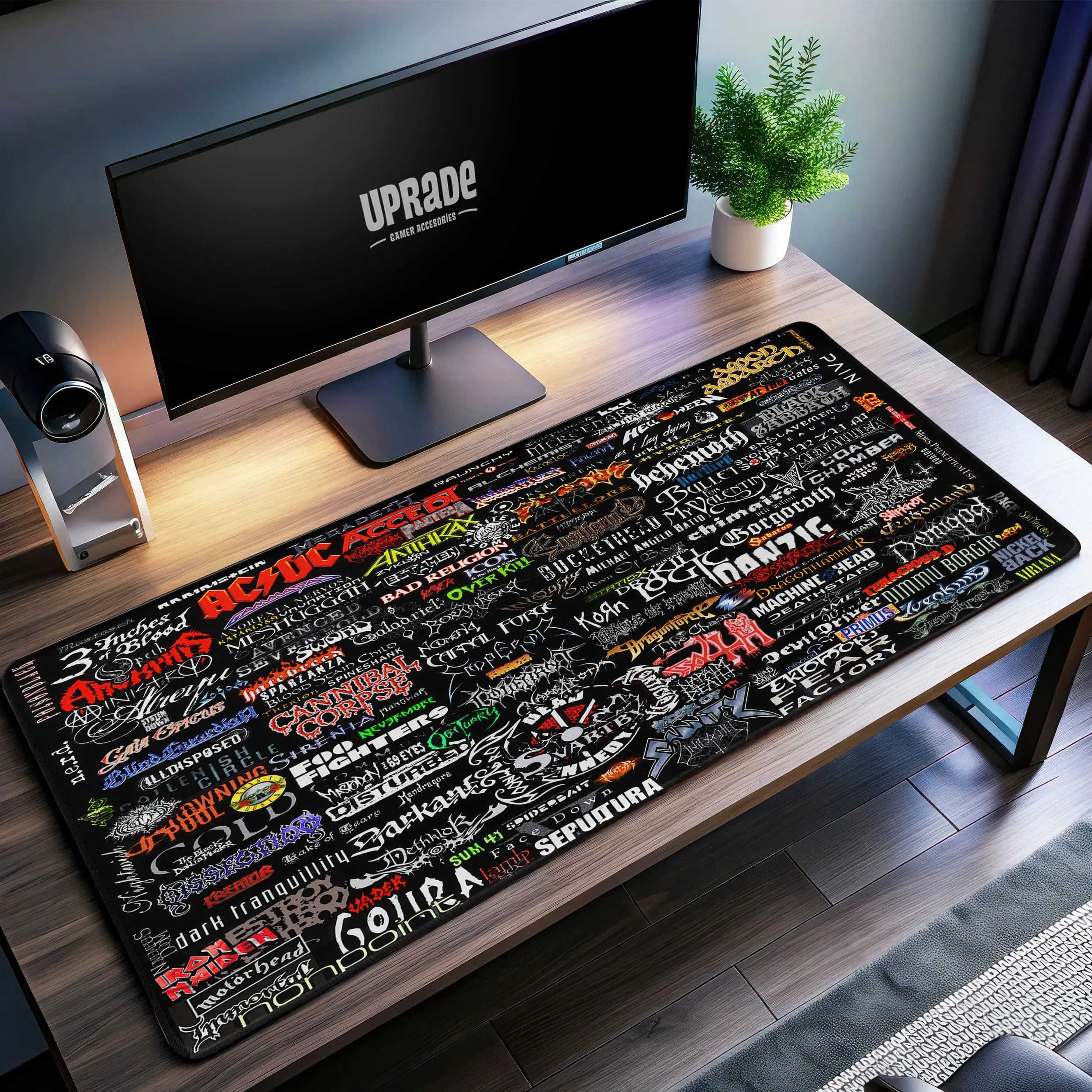 Allleftout Heavy Metal Band Logos Desk Mat, Rock Music Mouse Pad