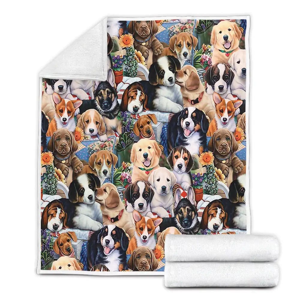 Herd Of Dog Fleece Blanket Gift For Mothers Day Fathers Day