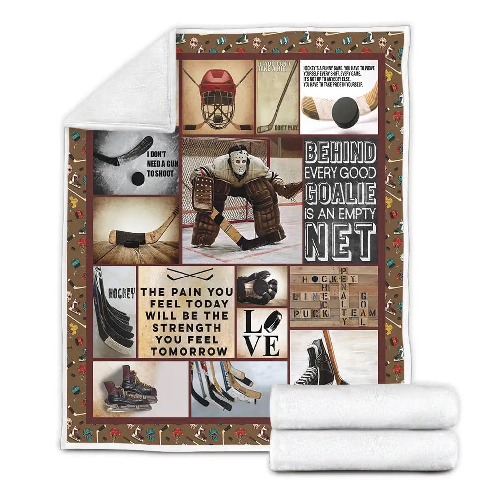 Hockey Behind Every Good Goalie Is An Empty Fleece Blanket Gift For Wife Husband