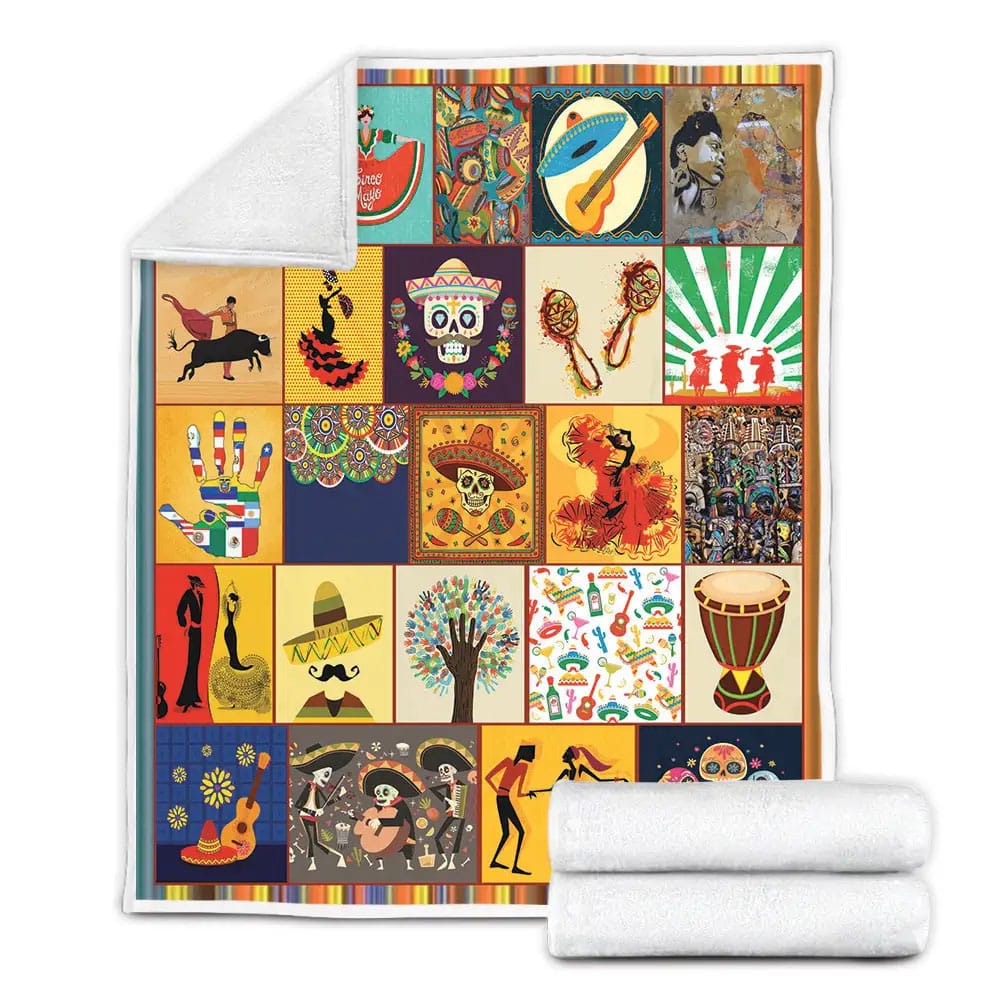 Hispanic Culture Fleece Blanket Gift For Besties