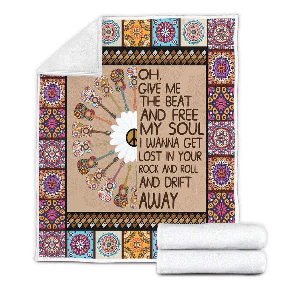 Hippie Give Me The Beat Fleece Blanket 