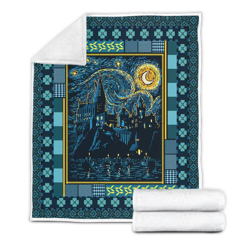 Hogwarts Castle Harry Potter 3D Fleece Blanket Gift For Mothers Day Fathers Day