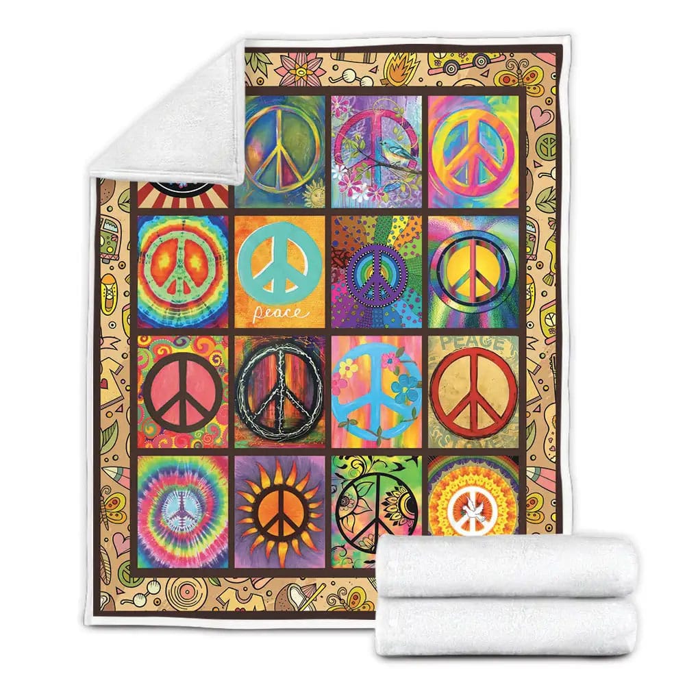 Hippie She Whispered Back Fleece Blanket 
