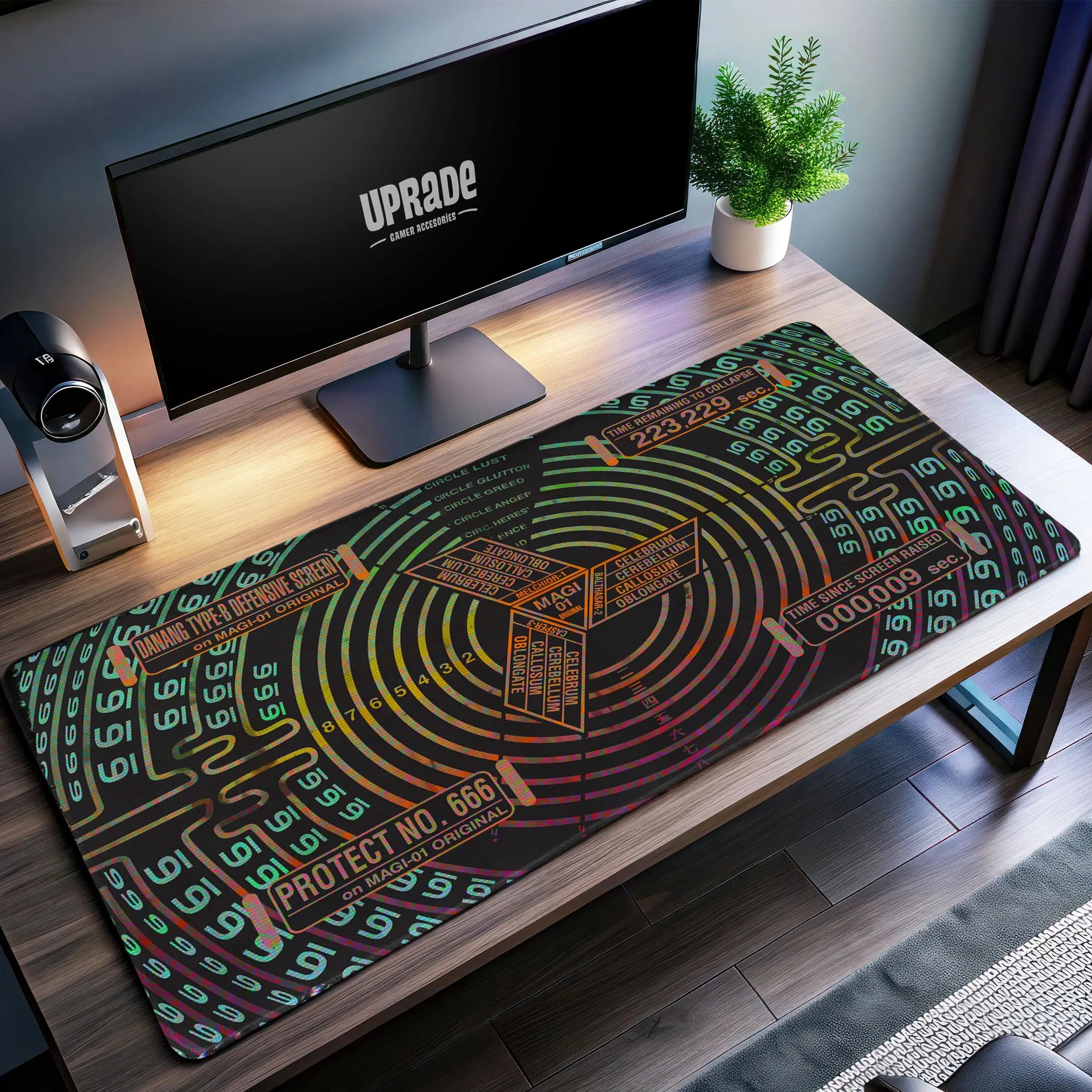 Allleftout Nerv Magi System Desk Mat, Neon Genesis Mouse Pad