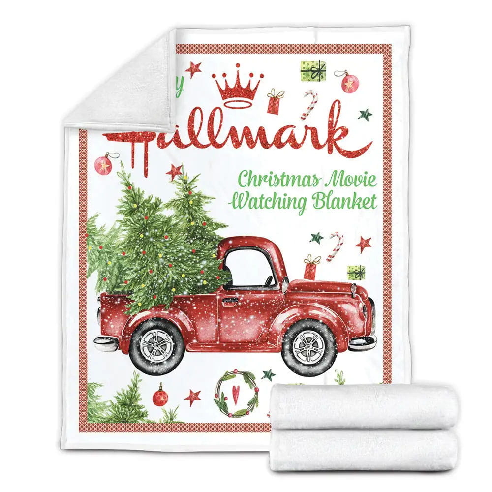 Hallmark Christmas Movie Watching Fleece Blanket Gift For Wife Husband