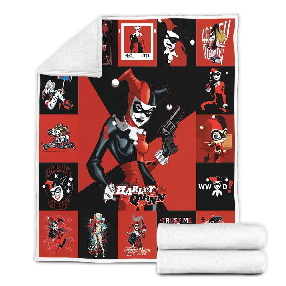 Harley Quinn Fleece Blanket Gift For Mothers Day Fathers Day